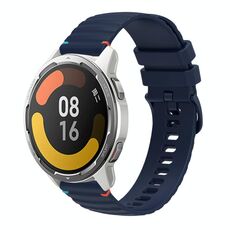 Per Xiaomi Watch Color 2 Cinturino in silicone ondulato punteggiato cucito da 22 mm (blu navy)