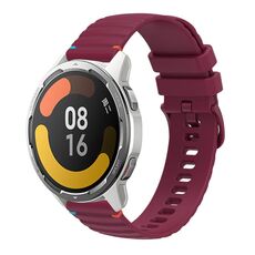 Per Xiaomi Watch Color 2 Cinturino in silicone ondulato punteggiato cucito da 22 mm (rosso vino)