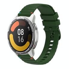 Per Xiaomi Watch Color 2 cinturino in silicone ondulato punteggiato cucito da 22 mm (verde militare)