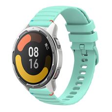Per Xiaomi Watch Color 2 Cinturino in silicone ondulato punteggiato cucito da 22 mm (verde acqua)