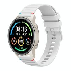 Per Xiaomi Watch Sport Wavy Dotted Stitched 22mm Cinturino in silicone (bianco)