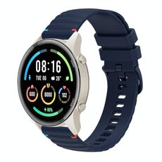 Per Xiaomi Watch Sport Wavy Dotted Stitched 22mm Cinturino in silicone (blu navy)