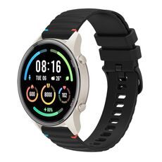 Per Xiaomi Watch Sport Wavy Dotted Stitched 22mm Cinturino in silicone (nero)