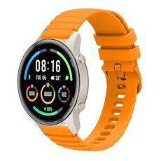 Per Xiaomi Watch Sport Wavy Dotted Stitched 22mm Cinturino in silicone per orologio (giallo ambra)