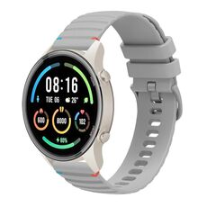 Per Xiaomi Watch Sport Wavy Dotted Stitched 22mm Cinturino in silicone (grigio)