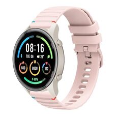 Per Xiaomi Watch Sport Wavy Dotted Stitched 22mm Cinturino in silicone per orologio (rosa)
