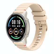 Per Xiaomi Watch Sport Wavy Dotted Stitched 22mm Cinturino in silicone (color crema)