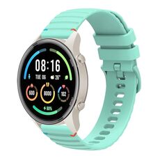Per Xiaomi Watch Sport Wavy Dotted Stitched 22mm Cinturino in silicone per orologio (verde acqua)