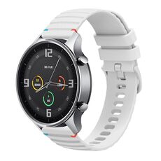 Per Xiaomi Watch Color Wavy Dotted Stitched 22mm Cinturino in silicone per orologio (bianco)