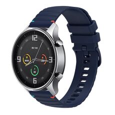 Per Xiaomi Watch Color Wavy Dotted Stitched 22mm Cinturino in silicone per orologio (blu navy)