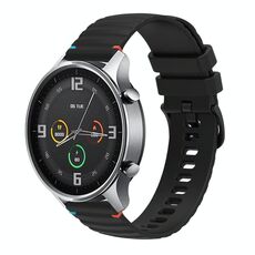 Per Xiaomi Watch Color Wavy Dotted Stitched 22mm Cinturino in silicone per orologio (nero)