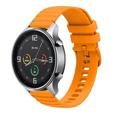 Per Xiaomi Watch Color Wavy Dotted Stitched 22mm Cinturino in silicone per orologio (giallo ambra)