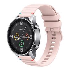 Per Xiaomi Watch Color Wavy Dotted Stitched 22mm Cinturino in silicone per orologio (rosa)