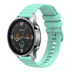 Per Xiaomi Watch Color Wavy Dotted Stitched 22mm Cinturino in silicone per orologio (verde acqua)