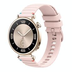 Per Huawei Watch GT 4 41mm Cinturino in silicone ondulato punteggiato cucito 18mm (rosa)
