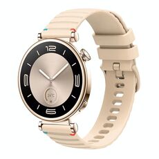 Per Huawei Watch GT 4 41mm Cinturino in silicone ondulato punteggiato cucito 18mm (color crema)