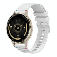 Per Garmin Venu 3S Wavy Dots Stitched 18mm cinturino in silicone (bianco)