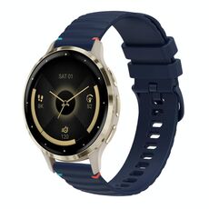 Per Garmin Venu 3S Wavy Dots Stitched 18mm cinturino in silicone (blu navy)
