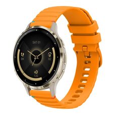 Per Garmin Venu 3S Wavy Dots Stitched 18mm cinturino in silicone (giallo ambra)