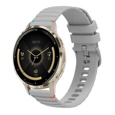 Per Garmin Venu 3S Wavy Dots Stitched 18mm cinturino in silicone (grigio)