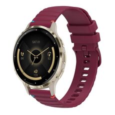 Per Garmin Venu 3S Wavy Dots Stitched 18mm cinturino in silicone (rosso vino)
