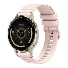 Per Garmin Venu 3S Wavy Dots Stitched 18mm cinturino in silicone (rosa)