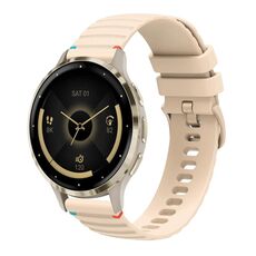 Per Garmin Venu 3S Wavy Dots Stitched 18mm cinturino in silicone (color crema)