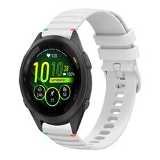 Per Garmin Forerunner 265S cinturino in silicone ondulato punteggiato cucito da 18 mm (bianco)