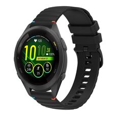 Per Garmin Forerunner 265S cinturino in silicone ondulato punteggiato cucito da 18 mm (nero)