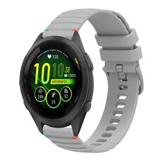 Per Garmin Forerunner 265S cinturino in silicone ondulato punteggiato cucito da 18 mm (grigio)