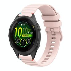 Per Garmin Forerunner 265S cinturino in silicone ondulato punteggiato cucito da 18 mm (rosa)