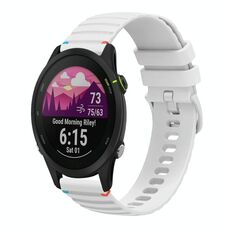 Per Garmin Forerunner 255S cinturino in silicone ondulato punteggiato cucito da 18 mm (bianco)