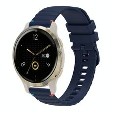 Per Garmin Venu 2S Wavy Dots Stitched 18mm cinturino in silicone (blu navy)