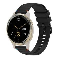 Per Garmin Venu 2S Wavy Dots Stitched 18mm cinturino in silicone (nero)