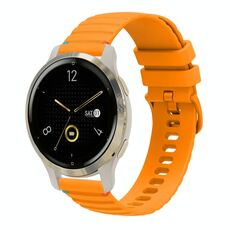 Per Garmin Venu 2S Wavy Dots Stitched 18mm cinturino in silicone (giallo ambra)