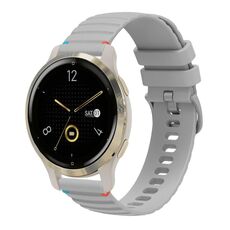Per Garmin Venu 2S Wavy Dots Stitched 18mm cinturino in silicone (grigio)