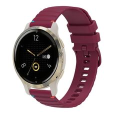 Per Garmin Venu 2S Wavy Dots Stitched 18mm cinturino in silicone (rosso vino)