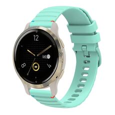 Per Garmin Venu 2S Wavy Dots Stitched 18mm cinturino in silicone (verde acqua)