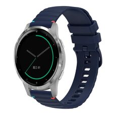 Per Garmin Active S Wavy Dotted Stitched 18mm Cinturino in silicone per orologio (blu navy)