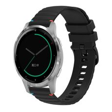 Per Garmin Active S Wavy Dotted Stitched 18mm Cinturino in silicone (nero)