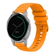 Per Garmin Active S Wavy Dots Stitched 18mm cinturino in silicone (giallo ambra)