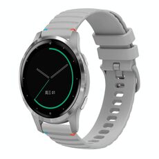 Per Garmin Active S Wavy Dots Stitched 18mm cinturino in silicone (grigio)
