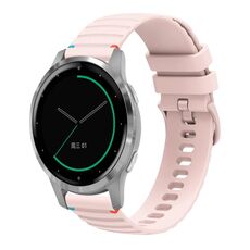 Per Garmin Active S Wavy Dots Stitched 18mm cinturino in silicone per orologio (rosa)