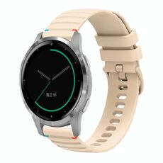 Per Garmin Active S Wavy Dotted Stitched 18mm Cinturino in silicone (color crema)