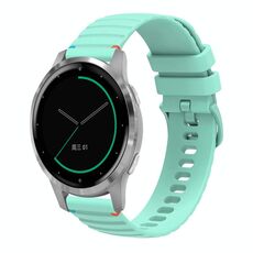 Per Garmin Active S Wavy Dots Stitched 18mm cinturino in silicone (verde acqua)