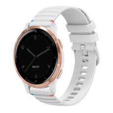 Per Garmin Vivoactive 4S Wavy Dots Stitched 18mm cinturino in silicone (bianco)