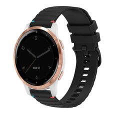Per Garmin Vivoactive 4S Wavy Dots Stitched 18mm cinturino in silicone (nero)