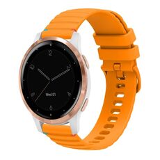 Per Garmin Vivoactive 4S Wavy Dots Stitched 18mm cinturino in silicone (giallo ambra)