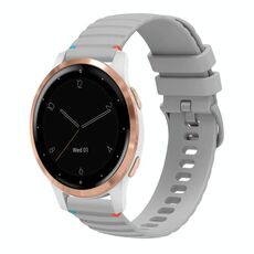 Per Garmin Vivoactive 4S Wavy Dots Stitched 18mm cinturino in silicone (grigio)