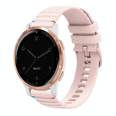 Per Garmin Vivoactive 4S Wavy Dots Stitched 18mm cinturino in silicone (rosa)